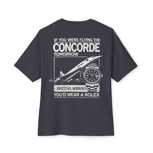 Oversized Concorde & Rolex Tribute Tee – Vintage Jet-Age Shirt for Watch & Aviation Fans