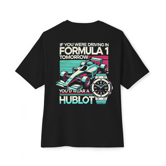 Oversized Formula 1 Racing T-Shirt x Hublot F1 Watch Graphic Tee for Motorsport Fans